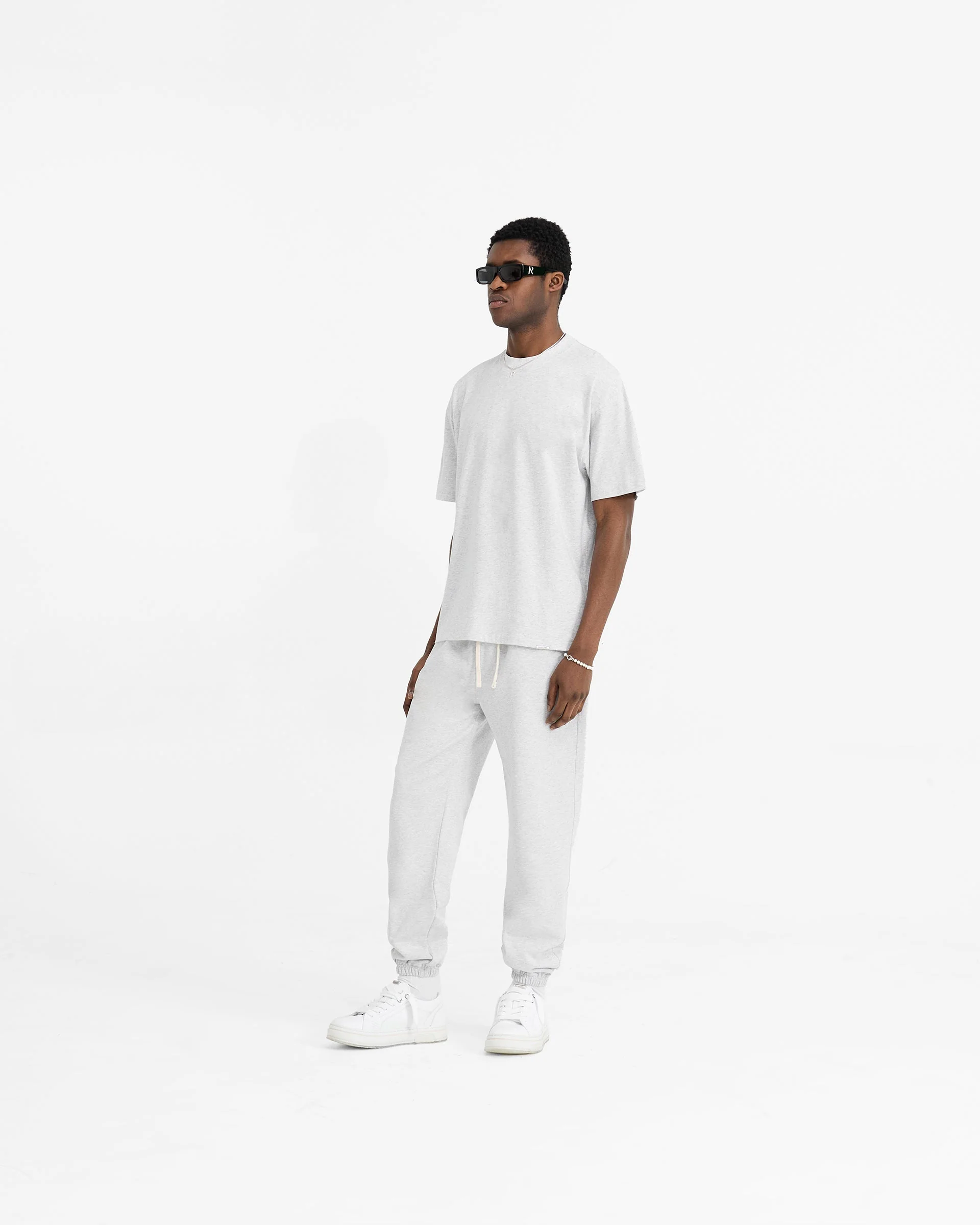 Initial Oversized T-Shirt - Ice Grey Marl - Image 7