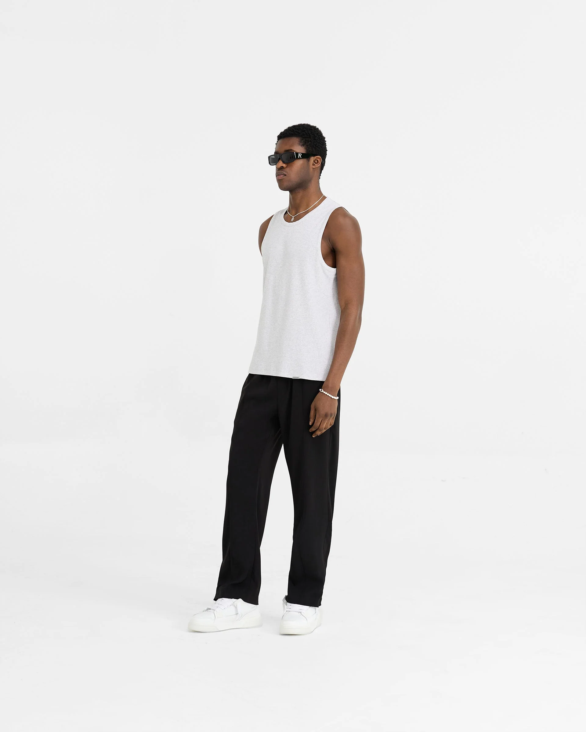Initial Rib Vest - Ice Grey Marl - Image 6